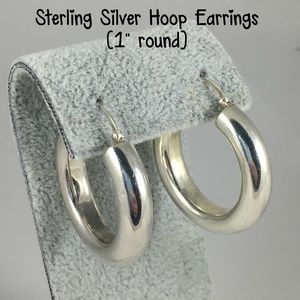 Sterling Silver Tubular Hoop Earrings